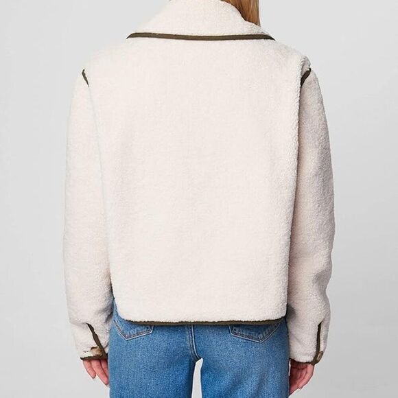 Anthropologie BlankNYC Sherpa Jacket XL Cropped Cloud Forest Boho NWT - Picture 3 of 7